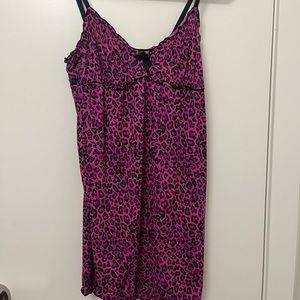Women’s cheetah print slip dress.